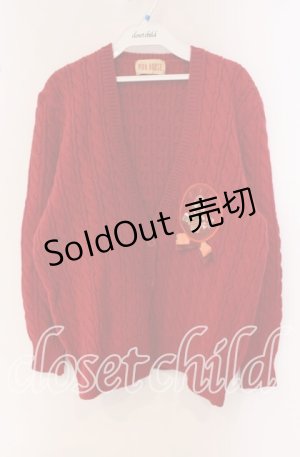 画像: PINK HOUSE / 花かごワッペンカーディガン  アカ O-25-09-22-057-LO-TO-OW-OS