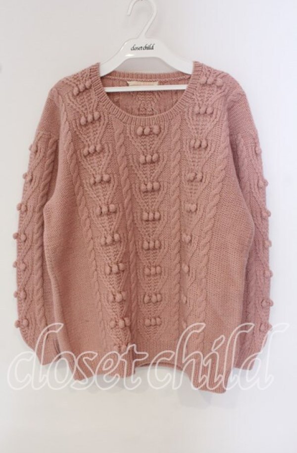 画像1: PINK HOUSE / ぽんぽんモチーフニット  ピンク O-25-09-22-058-LO-TO-OW-OS (1)