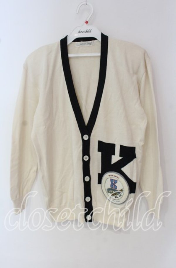 画像1: KANEKO ISAO / ワッペンカーディガン  アイボリー O-25-09-22-059-EL-TO-OW-ZT030 (1)
