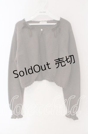 画像: m petit by misako / リボンニットボレロ M ブラウン O-25-09-22-063-LO-TO-IG-OS
