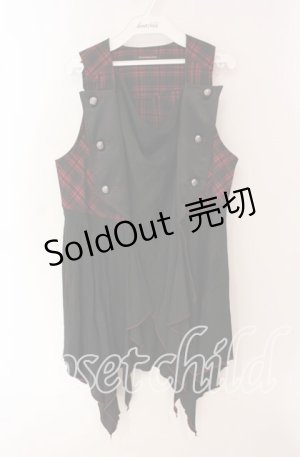 画像: ALGONQUINS / ナポレオンアシメジレ  レッド×ブラック O-25-09-22-065-AL-TO-IG-OS