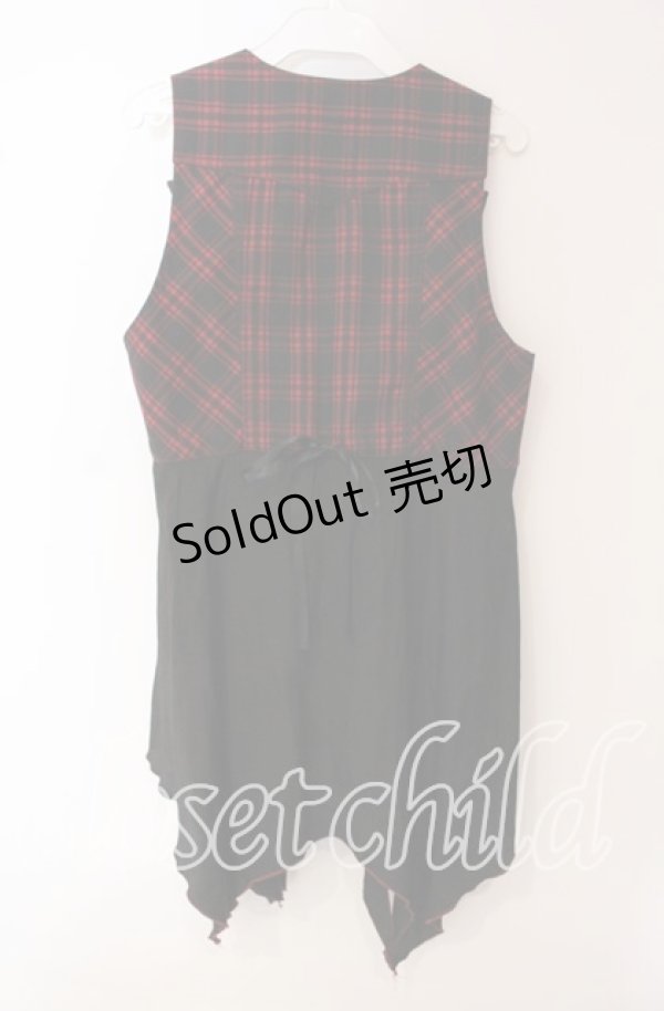 画像3: ALGONQUINS / ナポレオンアシメジレ  レッド×ブラック O-25-09-22-065-AL-TO-IG-OS (3)