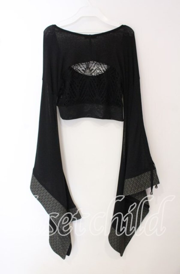 画像3: Qutie Frash / バックメッシュショートトップス  ブラック O-25-09-22-069-QU-TO-IG-OS (3)