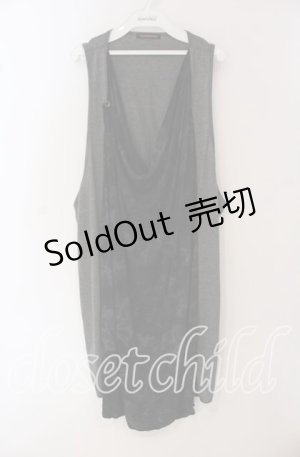 画像: ALGONQUINS / カットドレープジレ  グレー×ブラック O-25-09-22-076-AL-TO-IG-OS
