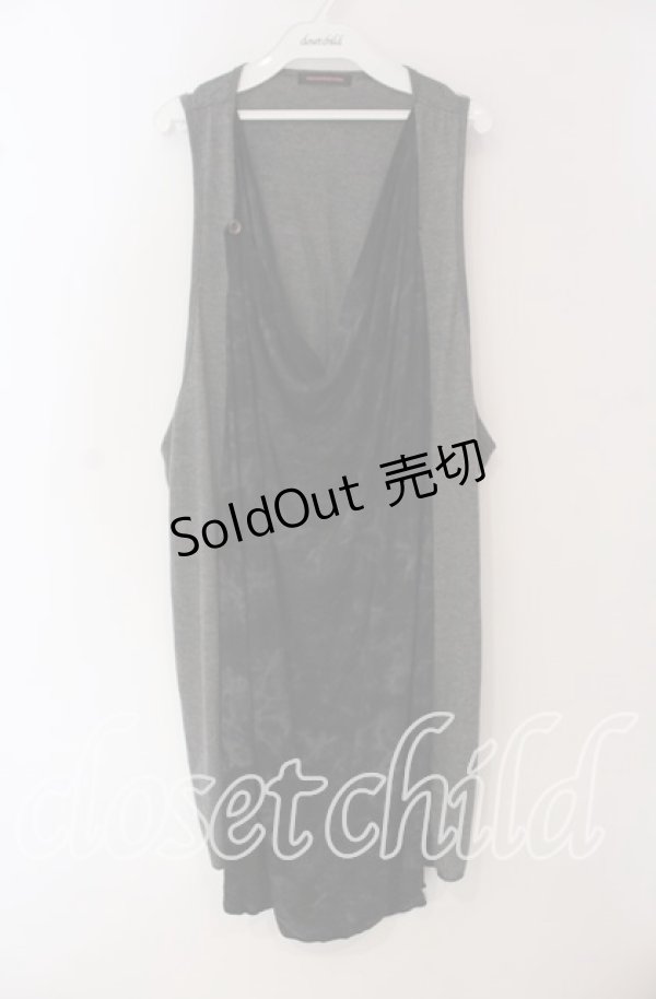 画像1: ALGONQUINS / カットドレープジレ  グレー×ブラック O-25-09-22-076-AL-TO-IG-OS (1)