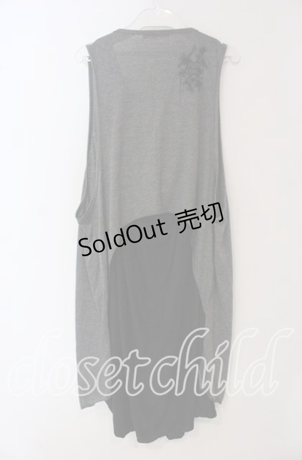 画像3: ALGONQUINS / カットドレープジレ  グレー×ブラック O-25-09-22-076-AL-TO-IG-OS (3)