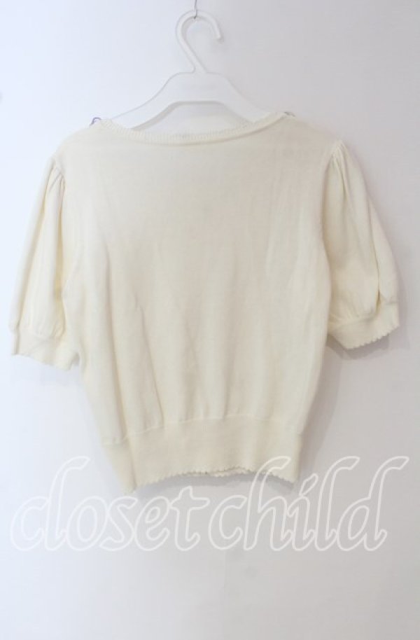 画像3: Secret Honey / 半袖パンジーカーディガン  アイボリー O-25-09-22-078-CA-TO-IG-ZT268 (3)