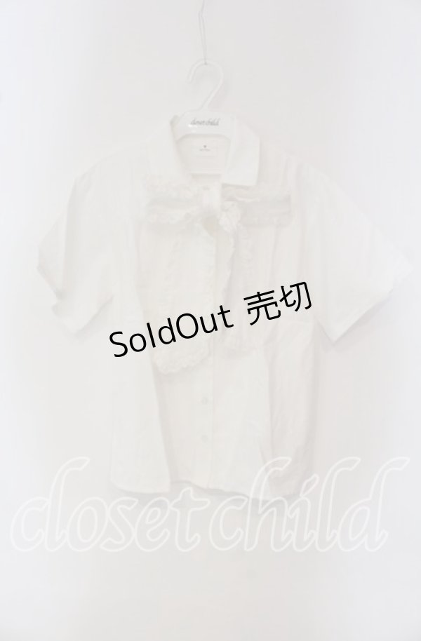 画像1: 【SALE】merry jenny / フリルボウタイブラウス  シロ O-25-09-22-080-LO-BL-IG-ZT268 (1)