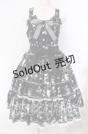画像: metamorphose / なかよしゆきあそびハイウエストジャンパースカート  クロ O-25-09-22-011-ME-OP-IG-OS