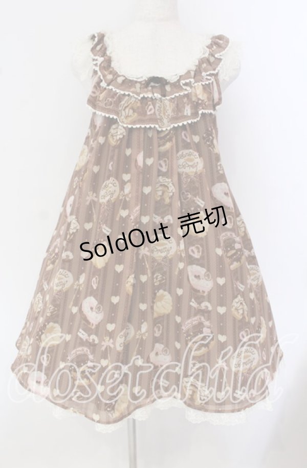 画像1: Angelic Pretty / Melty Creamドーナツラウンドジャンパースカート  ブラウン O-25-09-22-016-AP-OP-OW-OS (1)