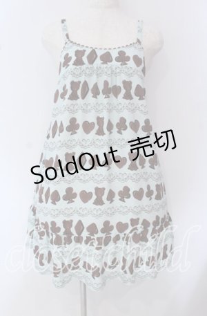 画像: Emily Temple cute classic / ベアトランプチョコキャミソールワンピース  サックス O-25-09-22-019-ET-OP-OW-OS