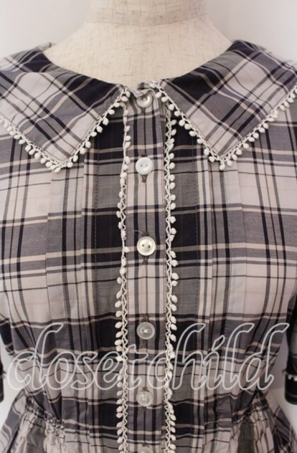 画像2: Emily Temple cute / Sailor Tartanワンピース  ネイビー×シロ O-25-09-23-003-ET-OP-IG-ZT217 (2)