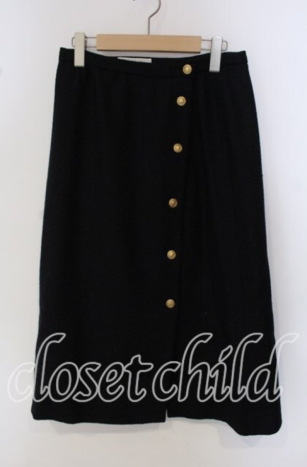 画像1: KANEKO ISAO / ボタン配色ロングスカート  クロ O-25-09-23-035-EL-SK-OW-ZT015 (1)