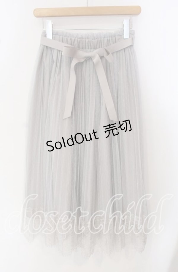 画像1: Fi.n.t / レース使いチュールプリーツスカート  グレー O-25-09-23-038-CA-SK-IG-ZT361 (1)