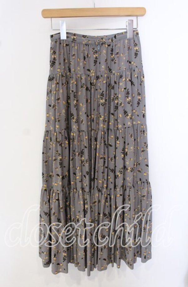 画像3: KANEKO ISAO / ツタ柄ティアードスカート  ブルー O-25-09-23-045-EL-SK-OW-ZT156 (3)