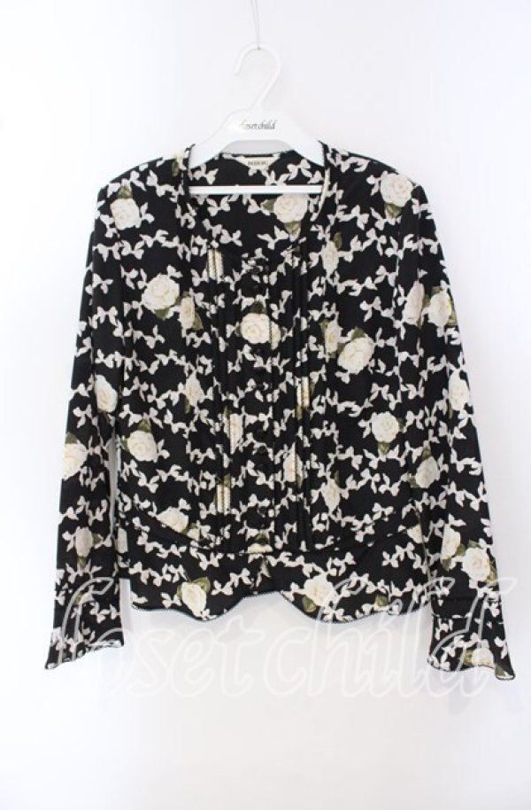 画像1: INGEBORG / 花＆リボン柄ブラウス  クロ O-25-09-23-051-LO-BL-OW-ZI (1)