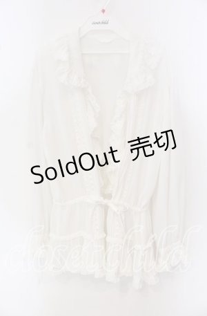 画像: INGEBORG / プリーツフリルはしごリボンオーバーブラウス  ホワイト O-25-09-23-058-LO-BL-IG-OS
