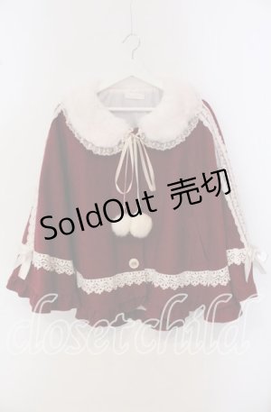 画像: Bon21Hiz / ファーカラーケープコート  アカ×薄ピンク O-25-09-23-061-LO-CO-IG-OS