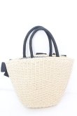 画像2: axes femme POETIQUE / リボン雑材風バッグ  ナチュラル×クロ O-25-09-23-1045-AX-BG-OW-ZT335 (2)