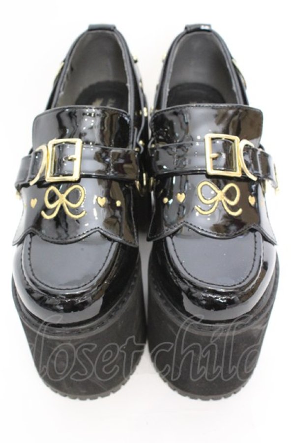画像1: DearMyLove / NEEDY GIRL OVERDOSE コラボ あめちゃんモデルローファーパンプス 23.5cm クロ O-25-09-23-1051-EL-SH-IG-ZT-K017 (1)