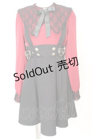 画像: DearMyLove / あめちゃんモデルワンピース M ワイン×ブラック O-25-09-23-1054-EL-OP-IG-OS