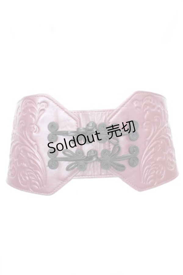 画像1: axes femme / チャイナボタン太ゴムベルト  ワイン O-25-09-23-1007-AX-ZA-OW-ZT433 (1)