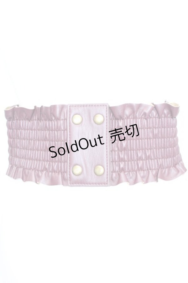 画像3: axes femme / チャイナボタン太ゴムベルト  ワイン O-25-09-23-1007-AX-ZA-OW-ZT433 (3)