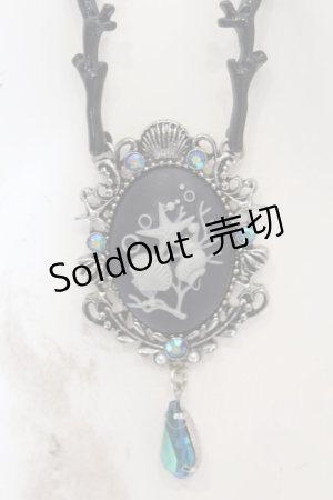 画像: axes femme POETIQUE / アクアマリンカメオ風ネックレス  ネイビー O-25-09-23-1012-AX-AC-OW-ZT394-F003