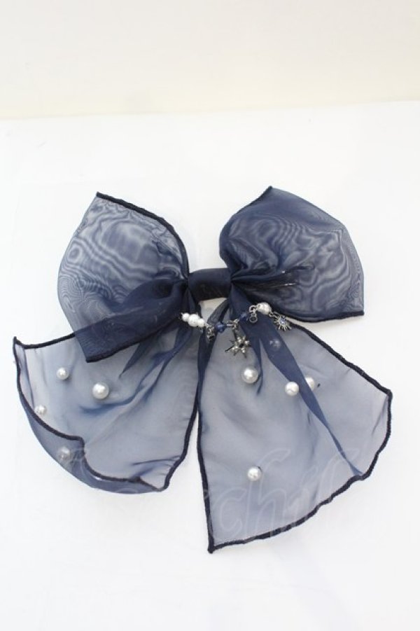 画像1: axes femme / テレスコープ装飾ヘアクリップ  ネイビー O-25-09-23-1017-AX-AC-OW-ZT394-F004 (1)