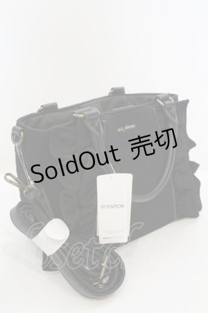 画像: axes femme / 異素材使いフリルバッグ  クロ O-25-09-23-1002-AX-BG-IG-OS
