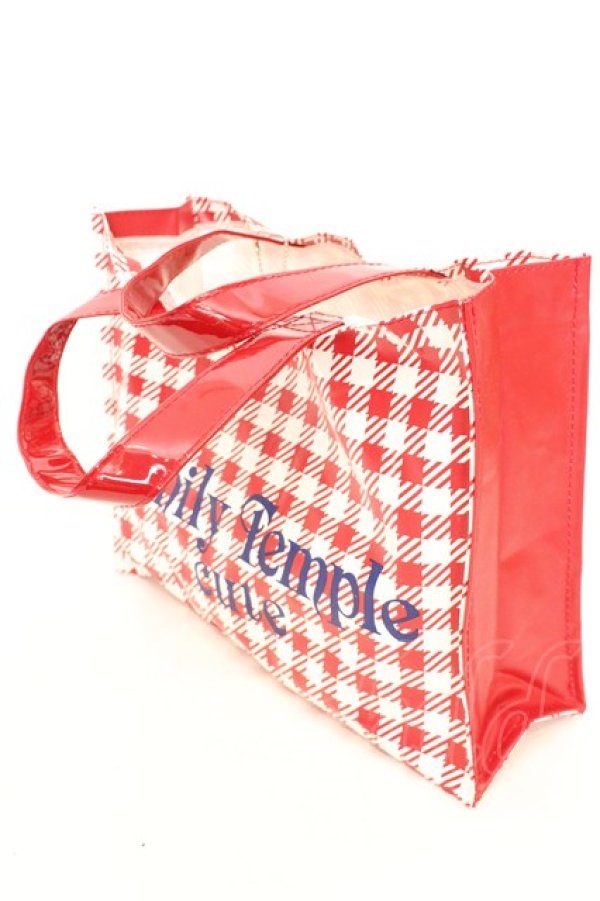 画像2: Emily Temple cute / 旧ショッパー柄ノベルティトートバッグ  アカ×シロ O-25-09-23-1003-ET-BG-IG-ZT335 (2)