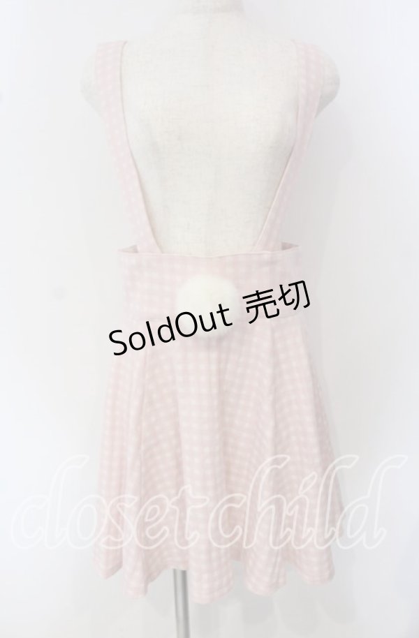 画像1: Candy Stripper / ぽんぽん付きチェックスカート 2 ピンク O-25-09-23-006-PU-SK-OW-OS (1)