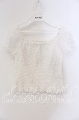 画像: Ank Rouge / シャーリングレーストップス  シロ O-25-09-23-070-CA-TO-IG-OS