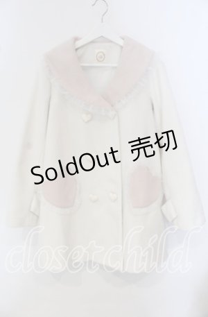 画像: Ank Rouge / シャギーハートコート  オフ×ピンク O-25-09-23-071-CA-CO-IG-OS