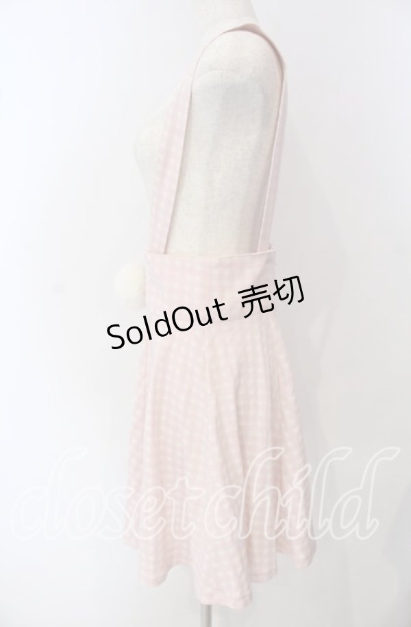 画像2: Candy Stripper / ぽんぽん付きチェックスカート 2 ピンク O-25-09-23-006-PU-SK-OW-OS (2)