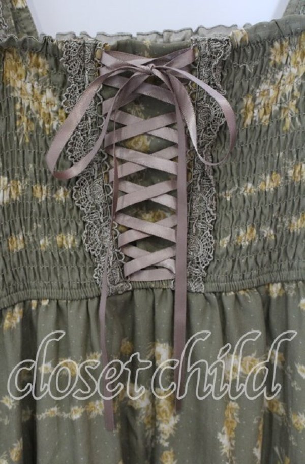 画像2: axes femme / 花柄マキシワンピース M グリーン O-25-09-23-075-AX-OP-OW-ZT507 (2)