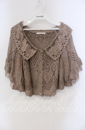 画像: axes femme / モチーフレース使い透かし編みケープ M ブラウン O-25-09-23-084-AX-TO-OW-OS