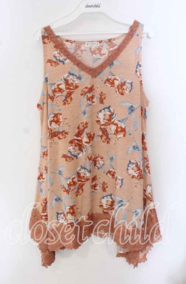 画像1: axes femme / 花柄ノースリチュニ M ピンク O-25-09-23-086-AX-TO-OW-ZT167 (1)