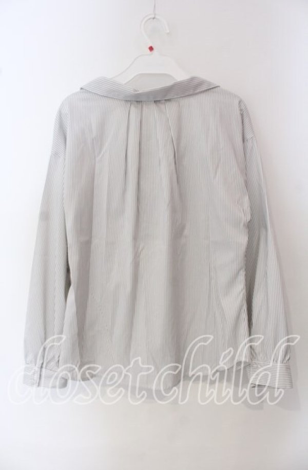 画像3: F&A / ボウタイオフショルブラウス  オフ×グレーストライプ O-25-09-23-007-LO-BL-IG-ZT361 (3)