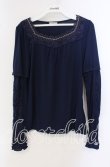 画像1: axes femme / レース配色Tシャツ M ネイビー O-25-09-23-088-AX-TO-OW-OS (1)