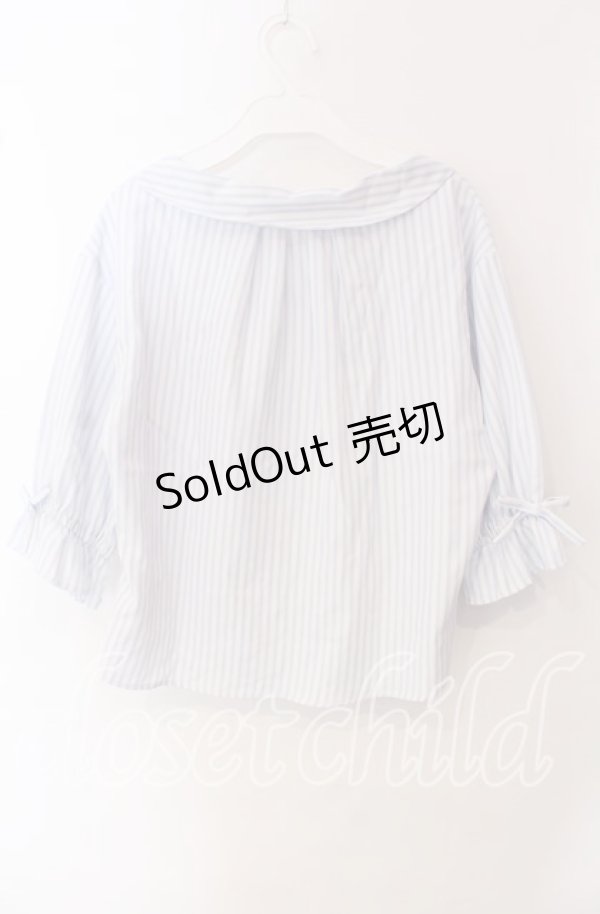 画像2: F&A / オフショル開衿5分袖シャツ  オフ O-25-09-23-008-LO-BL-IG-ZT361 (2)