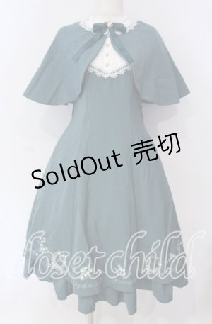 画像: Amavel / ネモフィラとスズランのケープワンピース F グリーン O-25-09-23-094-CA-OP-OW-OS