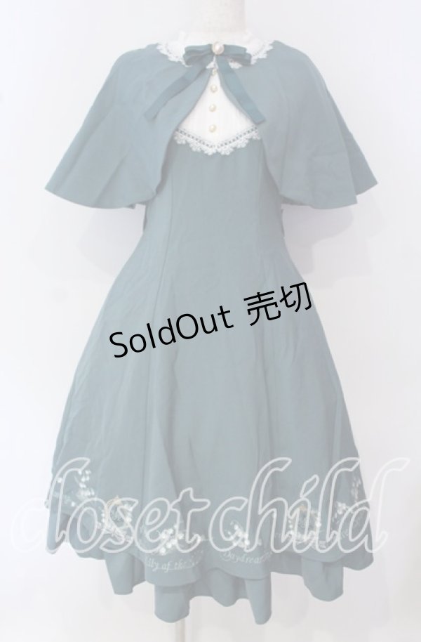 画像1: Amavel / ネモフィラとスズランのケープワンピース F グリーン O-25-09-23-094-CA-OP-OW-OS (1)