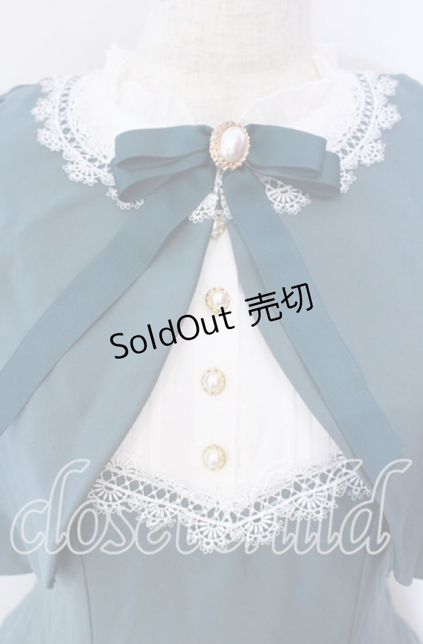 画像2: Amavel / ネモフィラとスズランのケープワンピース F グリーン O-25-09-23-094-CA-OP-OW-OS (2)