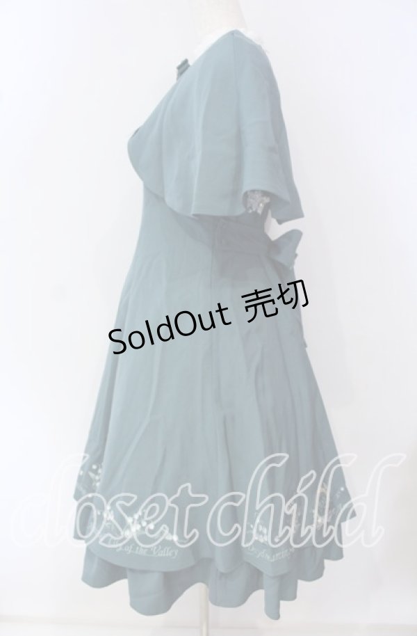 画像5: Amavel / ネモフィラとスズランのケープワンピース F グリーン O-25-09-23-094-CA-OP-OW-OS (5)