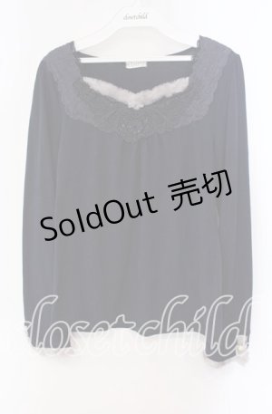 画像: axes femme / ファー使いインナーカットソー M ネイビー O-25-09-23-099-AX-TO-OW-OS