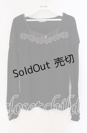 画像: axes femme / 巻きバラ付きUVインナープルオーバー M クロ O-25-09-23-100-AX-TO-OW-OS