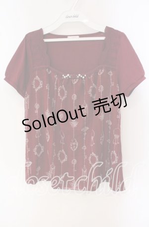 画像: axes femme / アンティーク柄チュニ M ワイン O-25-09-23-101-AX-TO-OW-OS