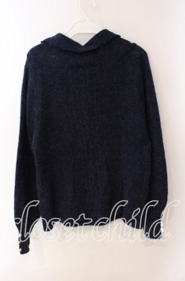 画像2: axes femme / パール配色ニット M ネイビー O-25-09-23-106-AX-TO-OW-ZT343 (2)