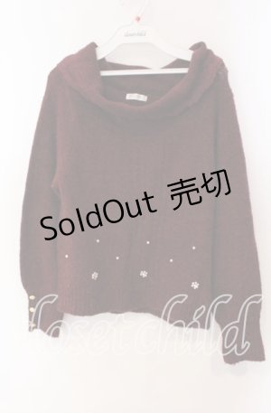 画像: axes femme / パール配色ニット M ワイン O-25-09-23-107-AX-TO-OW-OS